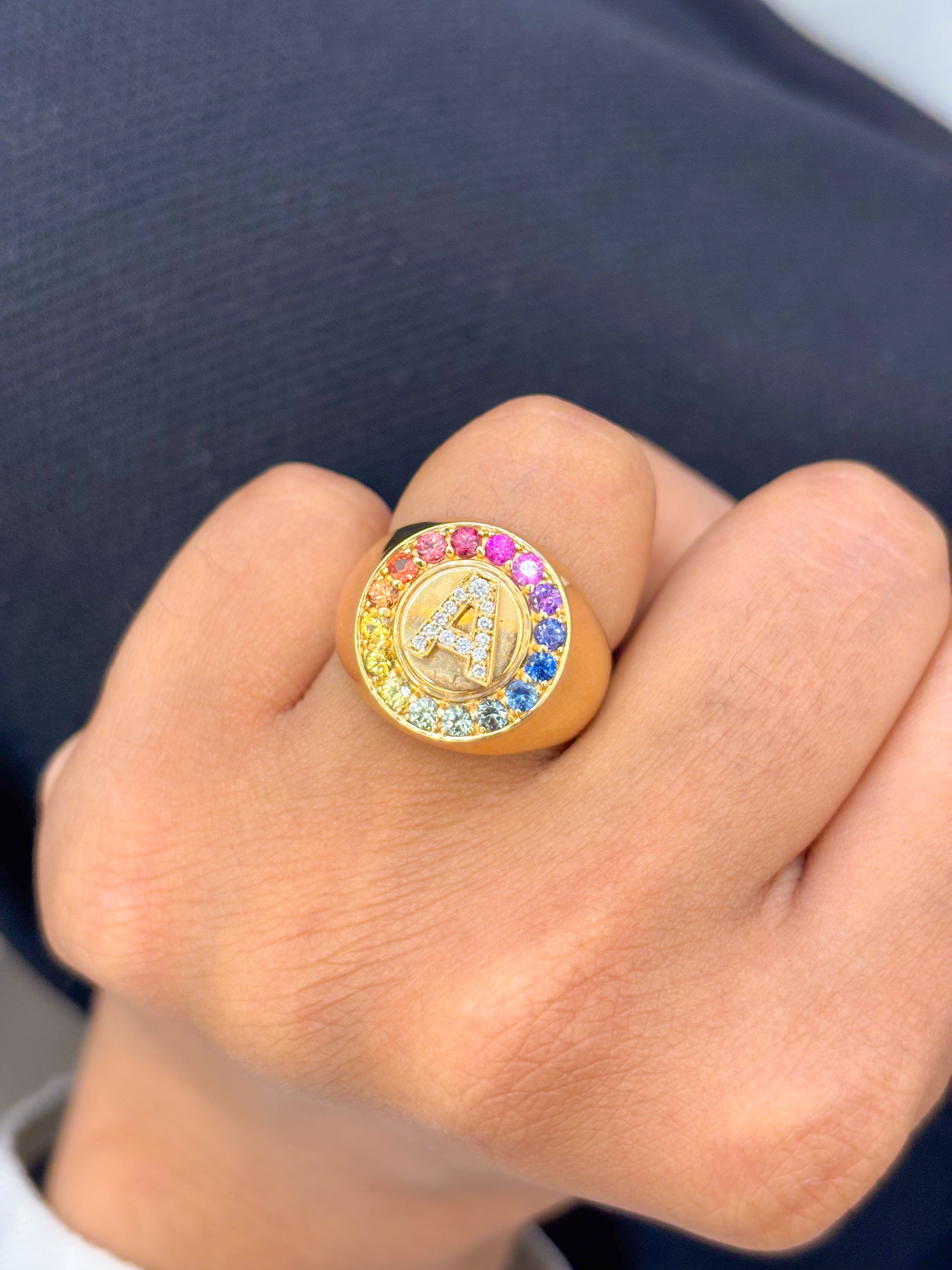 JPRG-1825/4543 Rainbow Sapphire A Ring | 18K