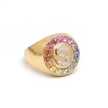 JPRG-1842/4560 Rainbow Sapphire S Ring | 18K