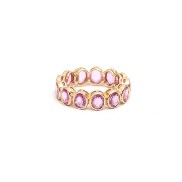 JPRG-1871/4609 Pink Sapphire Oval 5X4 Bezel  Ring | 18K