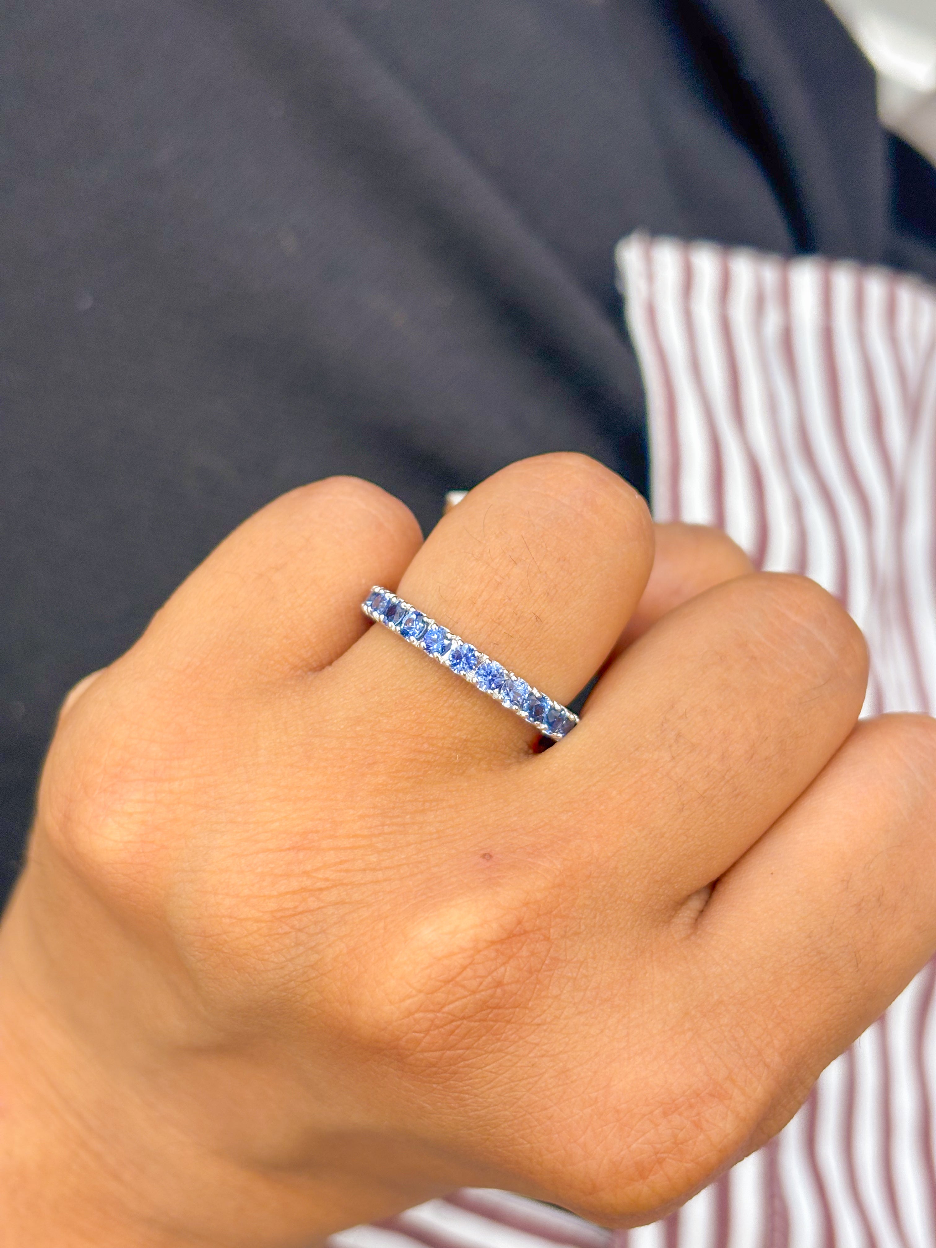 JPRG-1884/4630 Blue Sapphire Round 2.50 Mm Ring | 14K