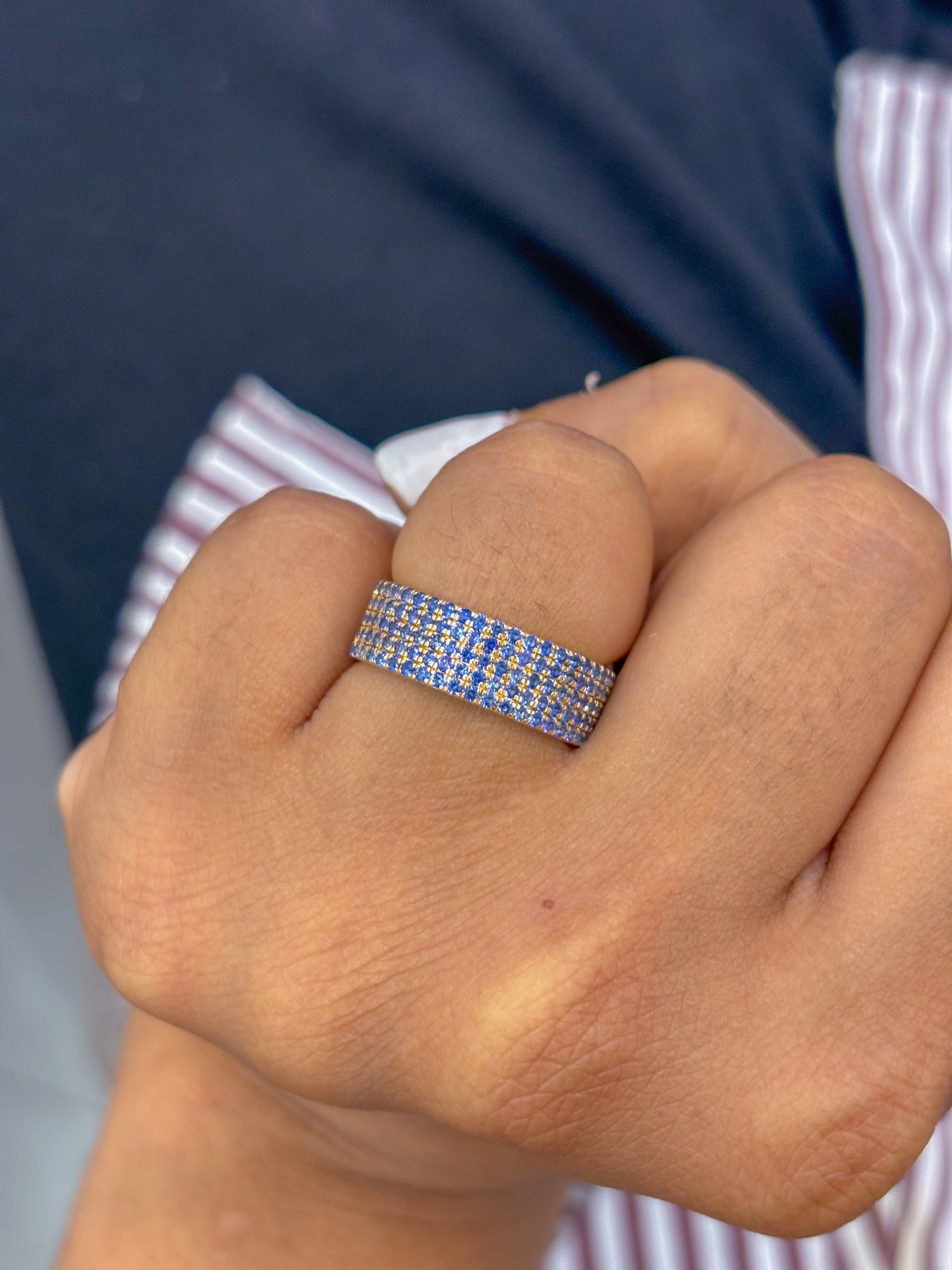 JPRG-1921/4726 Blue Sapphire Round 1.50 Mm Ring | 18K