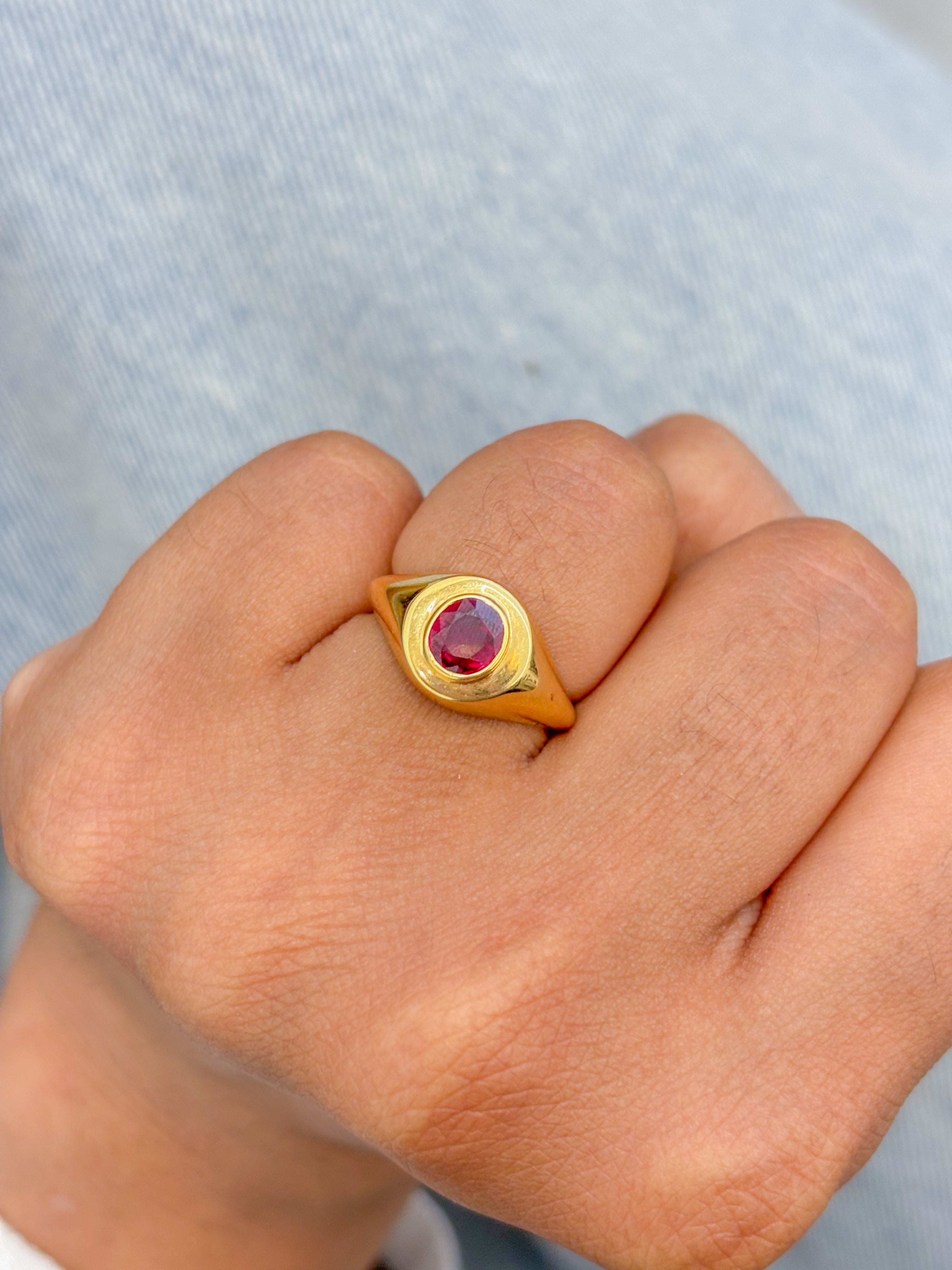 JPRG-1922/4727 Ruby Oval Ring | 18K