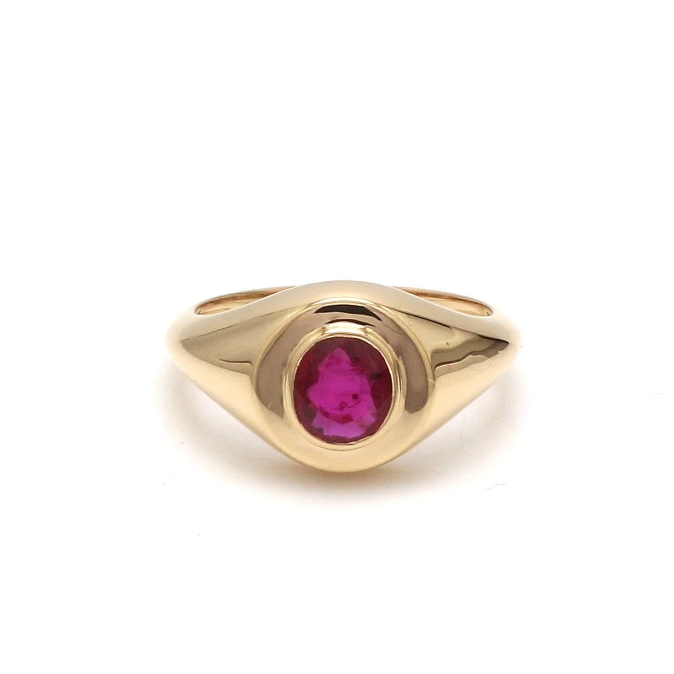 JPRG-1922/4727 Ruby Oval Ring | 18K