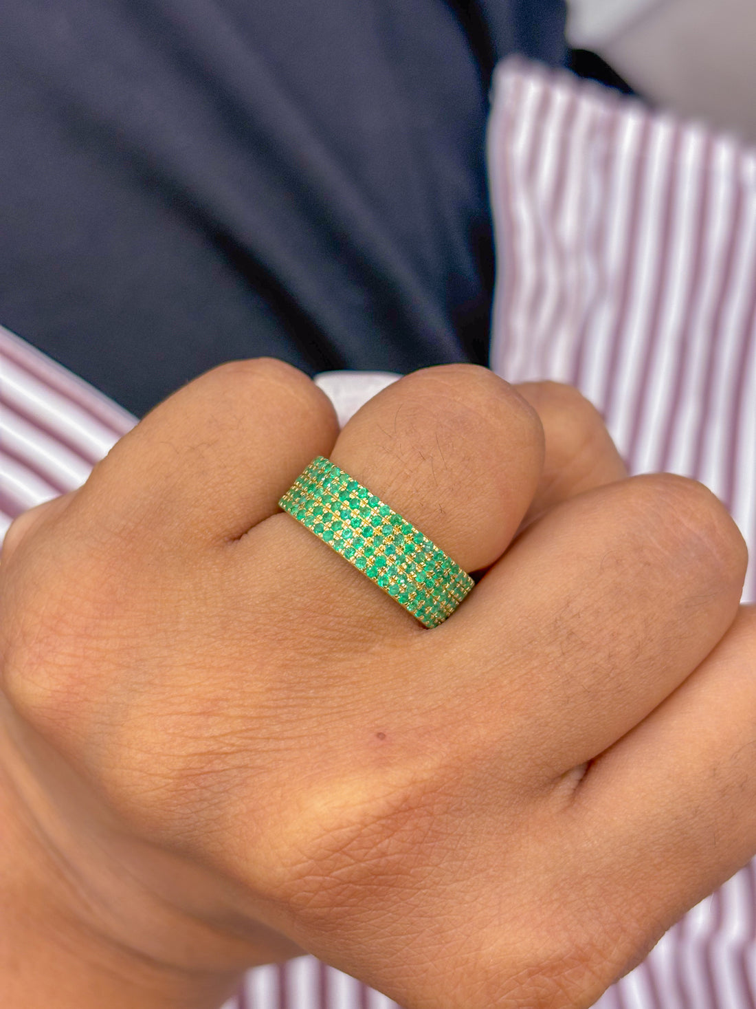 JPRG-1934/4750 Emerald Round 5 Line Ring | 18K