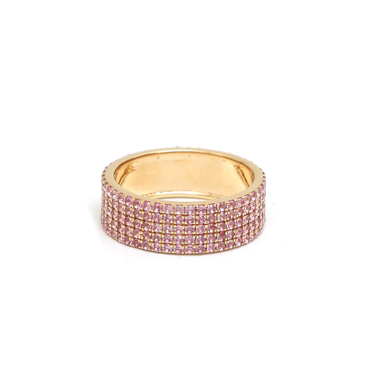 JPRG-1935/4751 Pink Sapphire Round 5 Line Ring | 18K