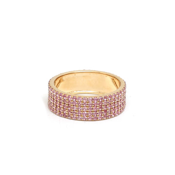 JPRG-1935/4751 Pink Sapphire Round 5 Line Ring | 18K
