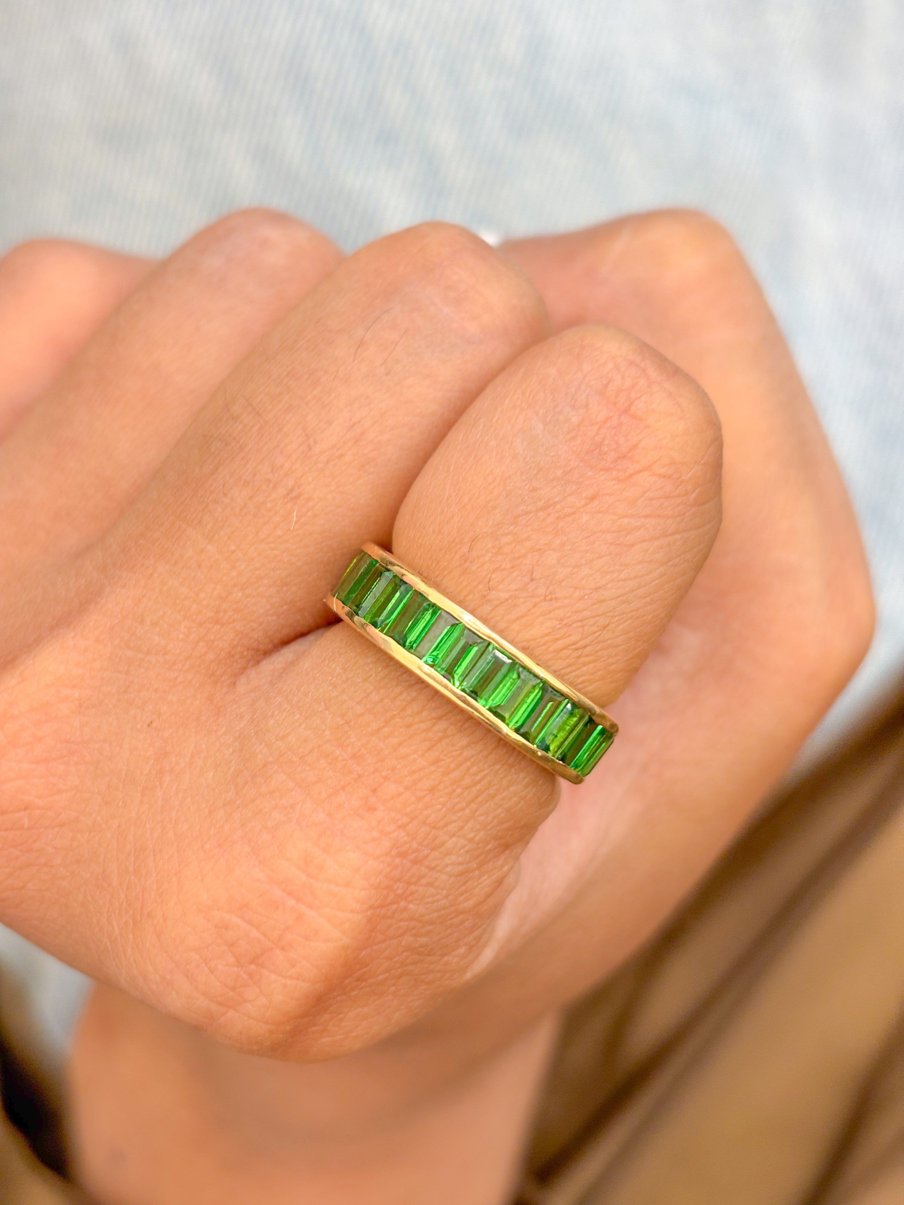 JPRG-200/1738 Tsavorite Baguette Channel Set Ring | 14K