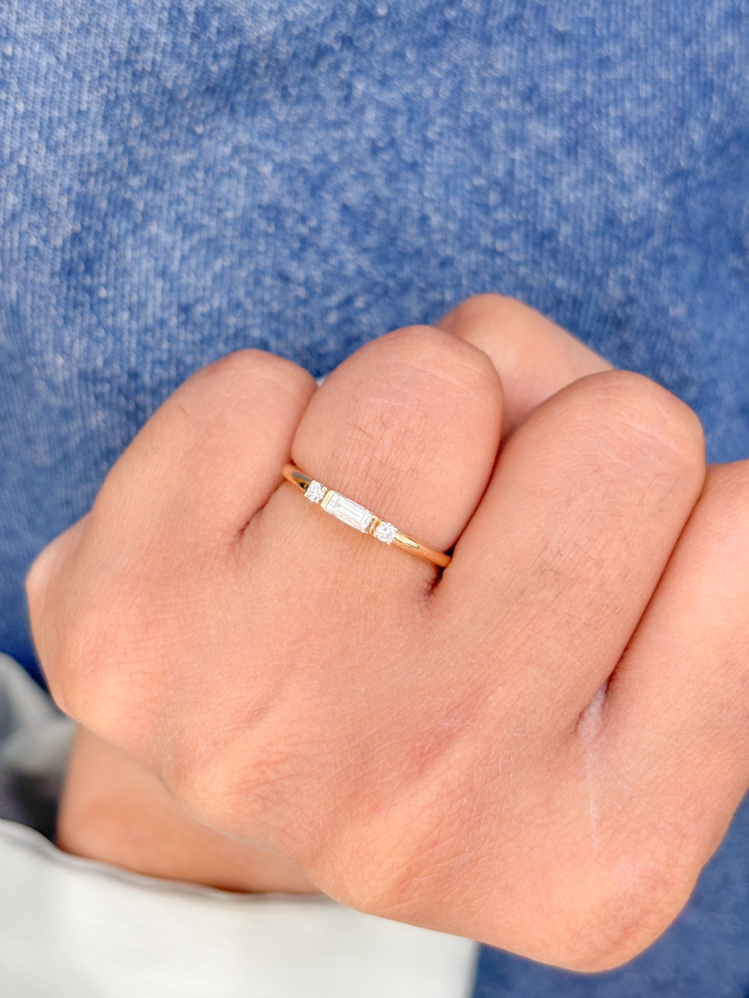 JPRG-2014/4925 Lab Grown Diamond Baguette Round Ring | 14K