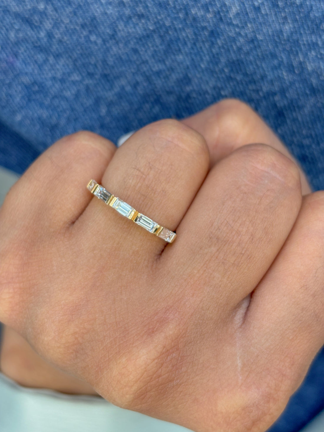 JPRG-2022/4956 Lab Grown Diamond Baguette Half Ring | 14K