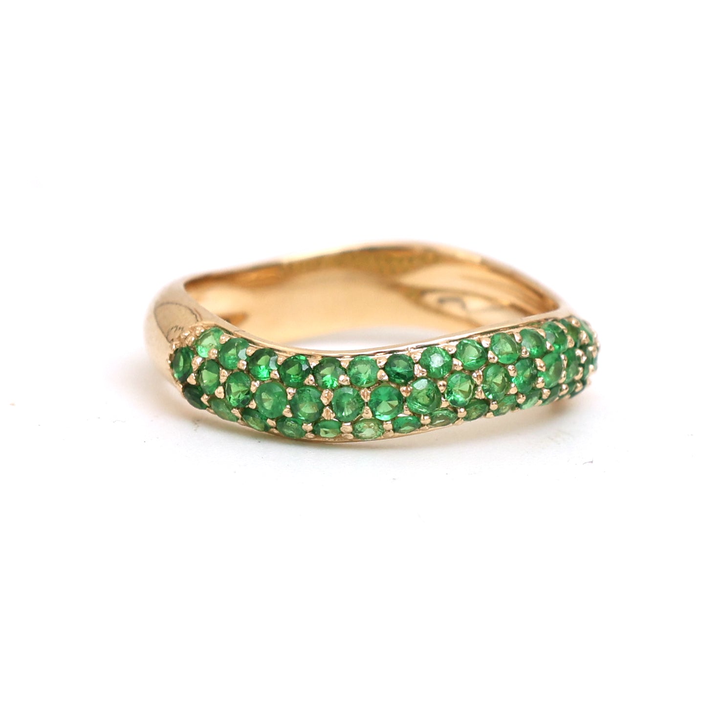JPRG-2023/4980 Tsavorite Wave Half Ring | 14K