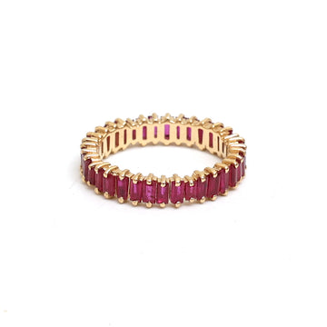 JPRG-2040/5044 Ruby Baguette 4X2 Taper Baguette Ring | 18K