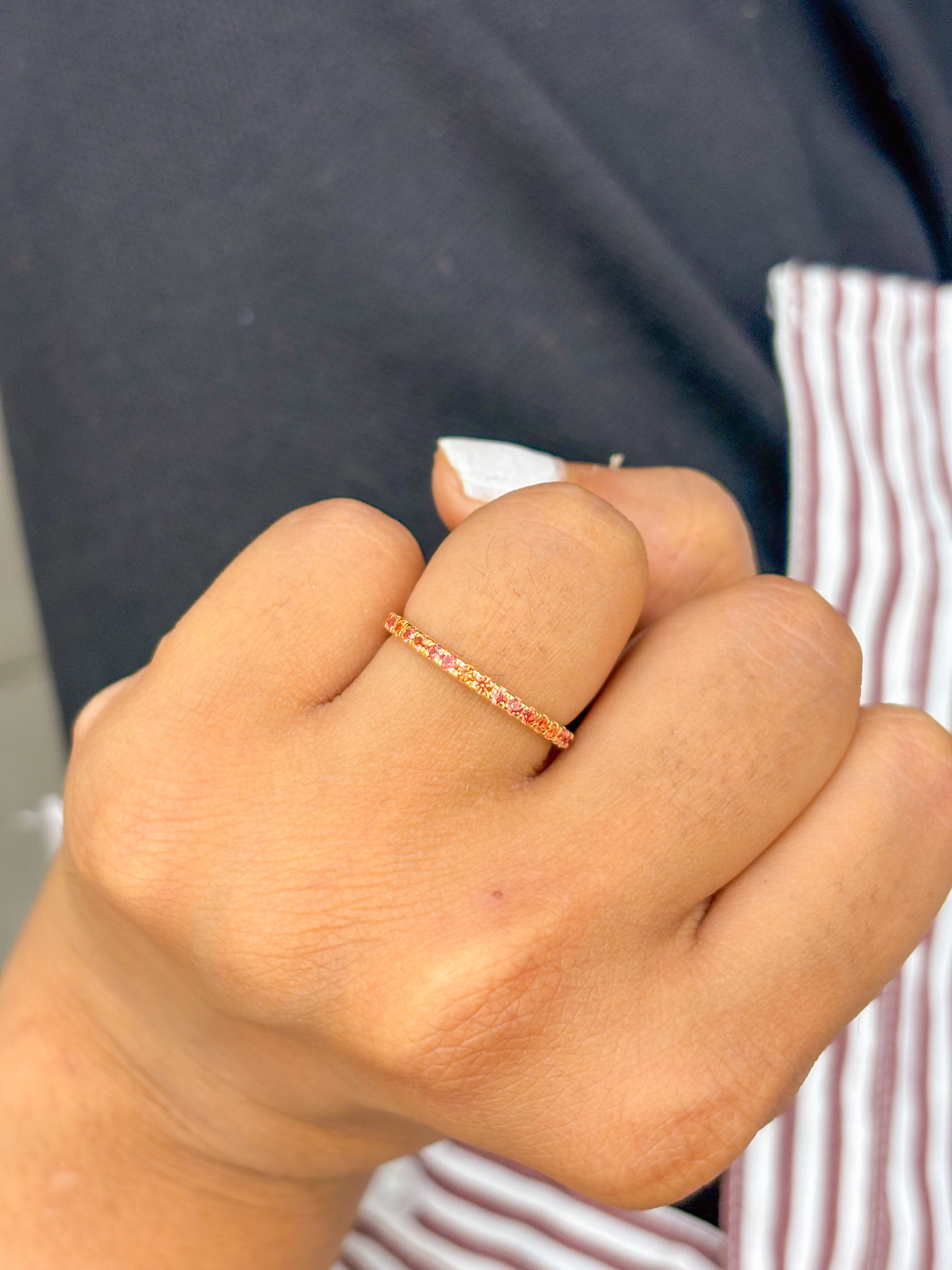 JPRG-2046/5050 Orange Sapphire Round 1.50Mm Ring | 18K
