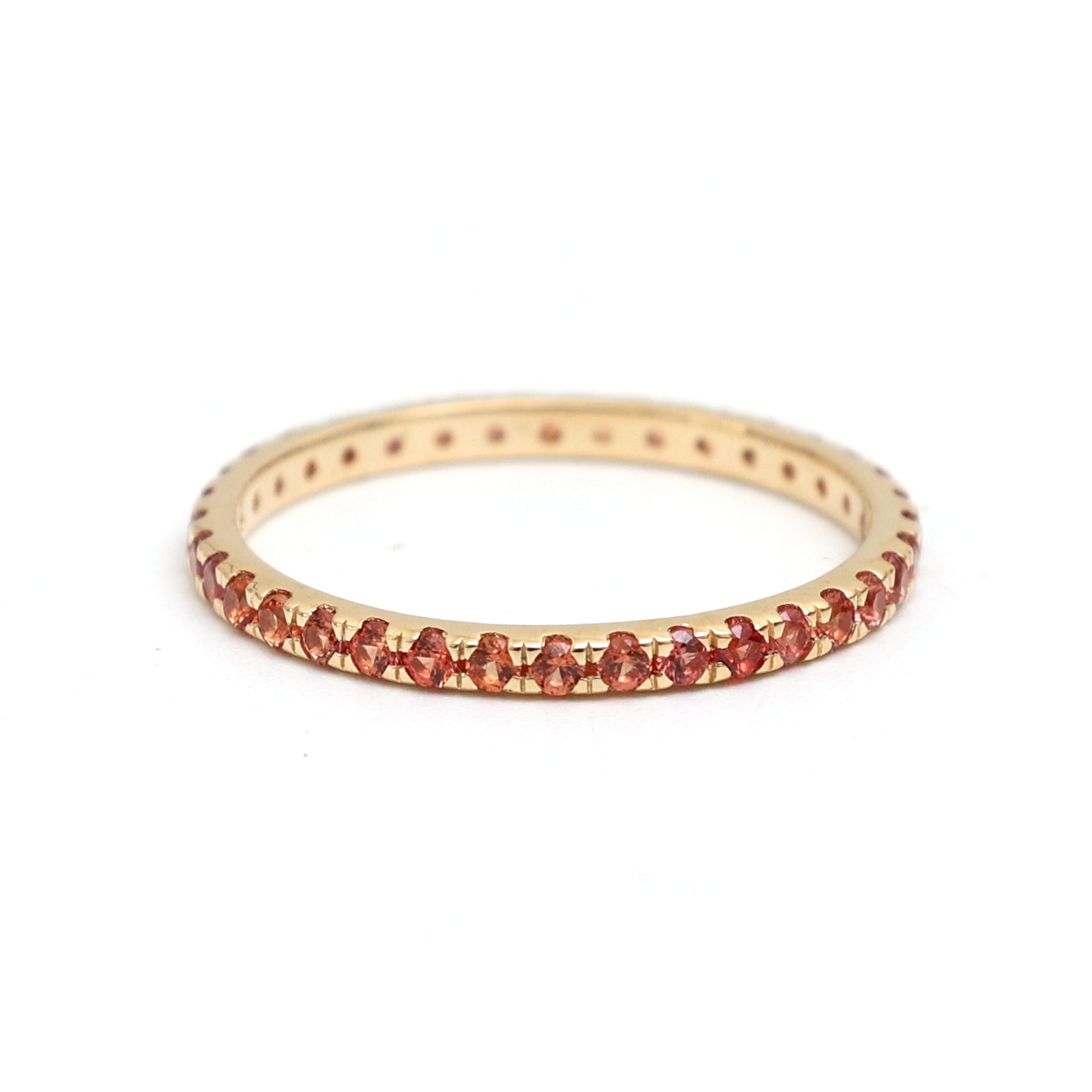 JPRG-2046/5050 Orange Sapphire Round 1.50Mm Ring | 18K