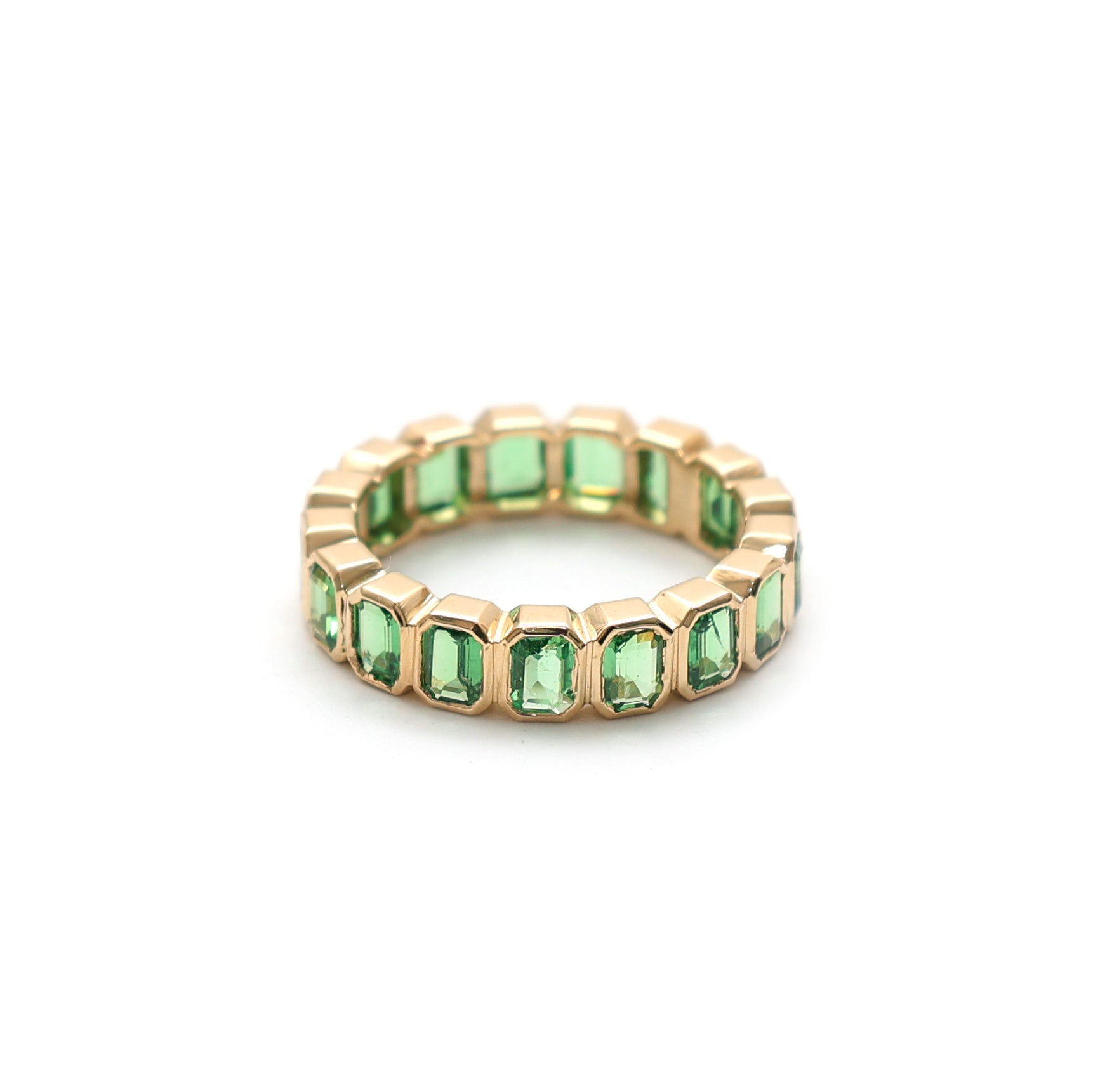 JPRG-2061/5076 Tsavorite Octagon 4X3 Bezel Ring | 18K