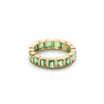 JPRG-2061/5076 Tsavorite Octagon 4X3 Bezel Ring | 18K