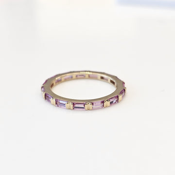 JPRG-2115/5209 Pink Sapphire Baguette 4X2 Ring | 18K