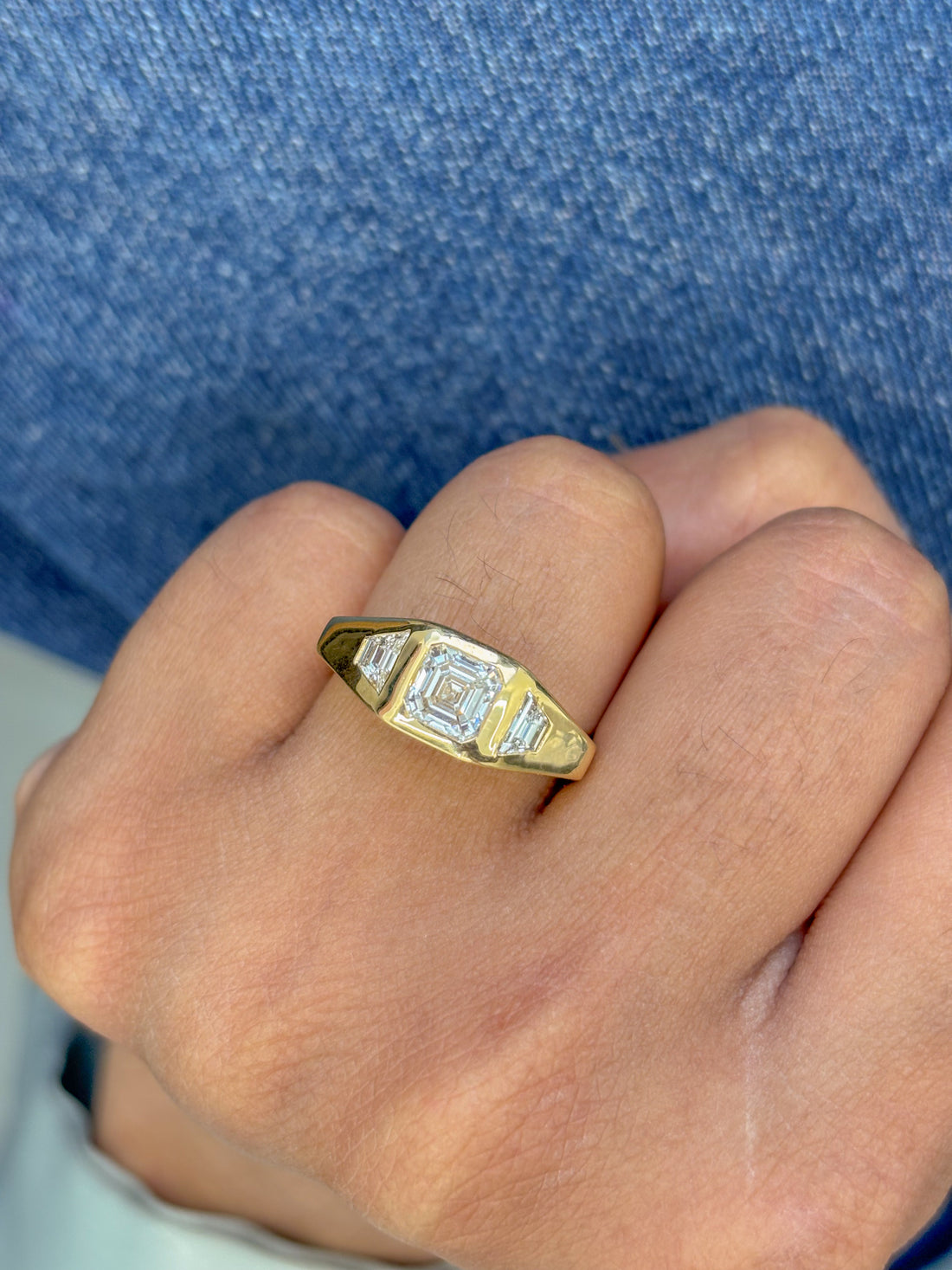 JPRG-2121/5224 Diamond Square Octagon Diamond Fancy Ring | 18K