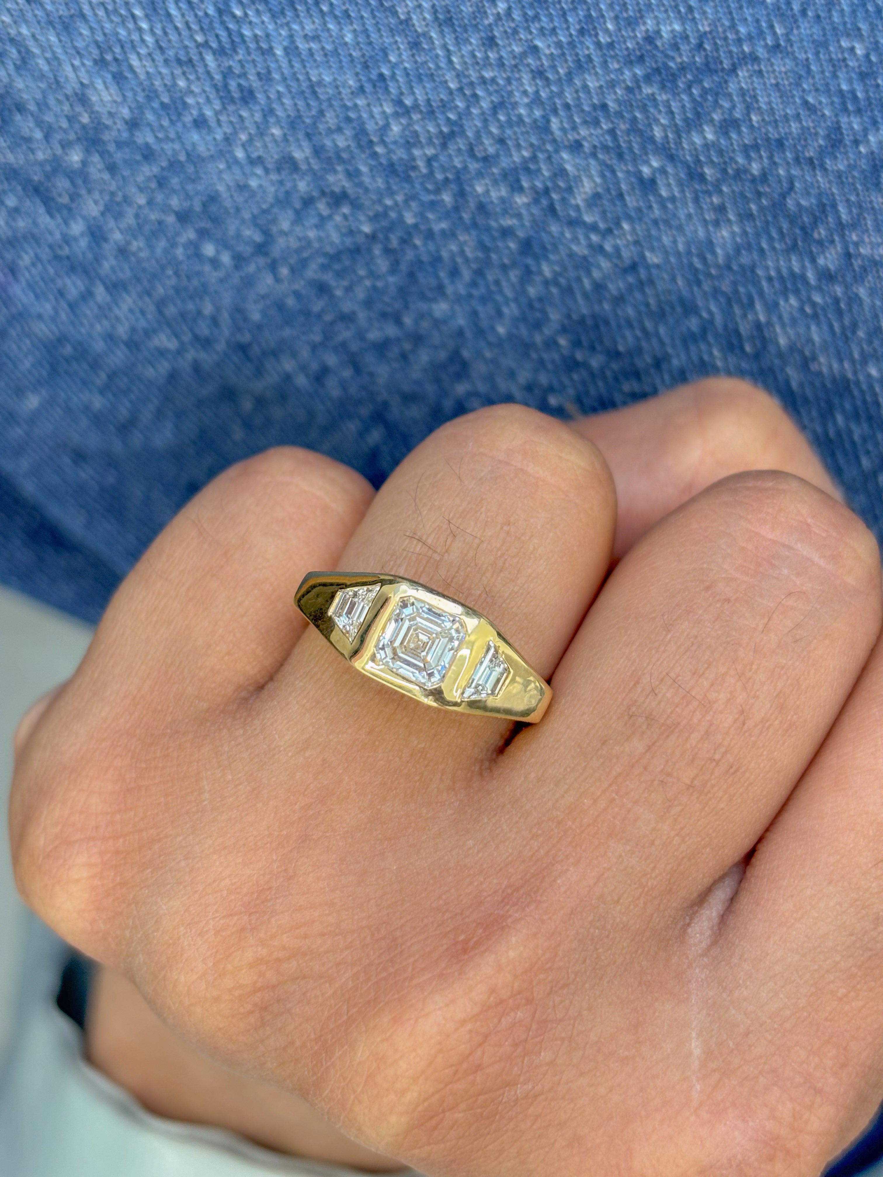 JPRG-2121/5224 Diamond Square Octagon Diamond Fancy Ring | 18K