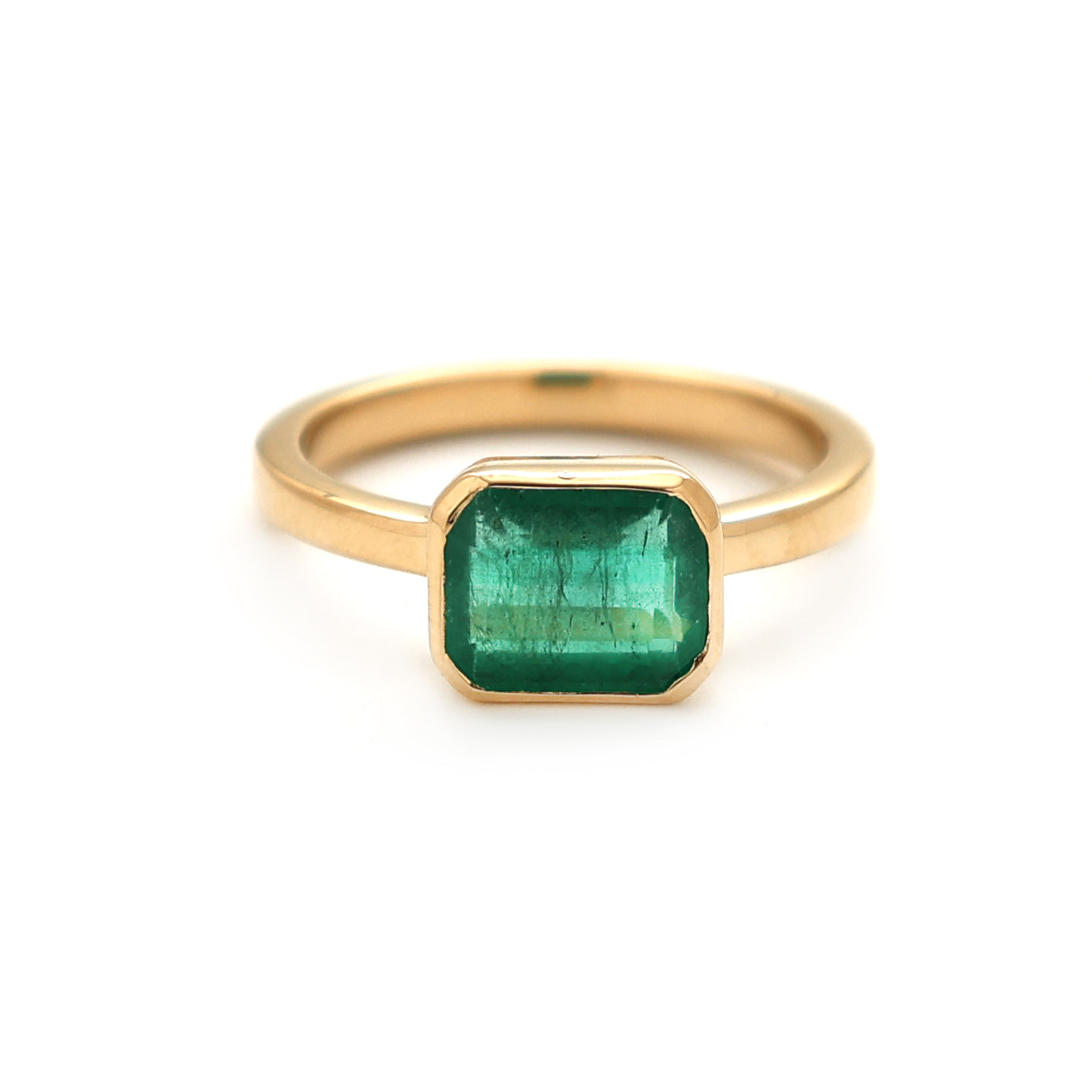 JPRG-2126/5241 Emerald Octagon Bezel Ring | 18K