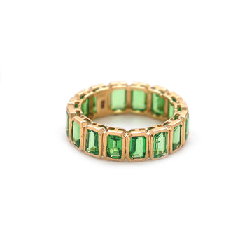 JPRG-2129/5252 Tsavorite Octagon 5X3 Bezel Ring | 14K