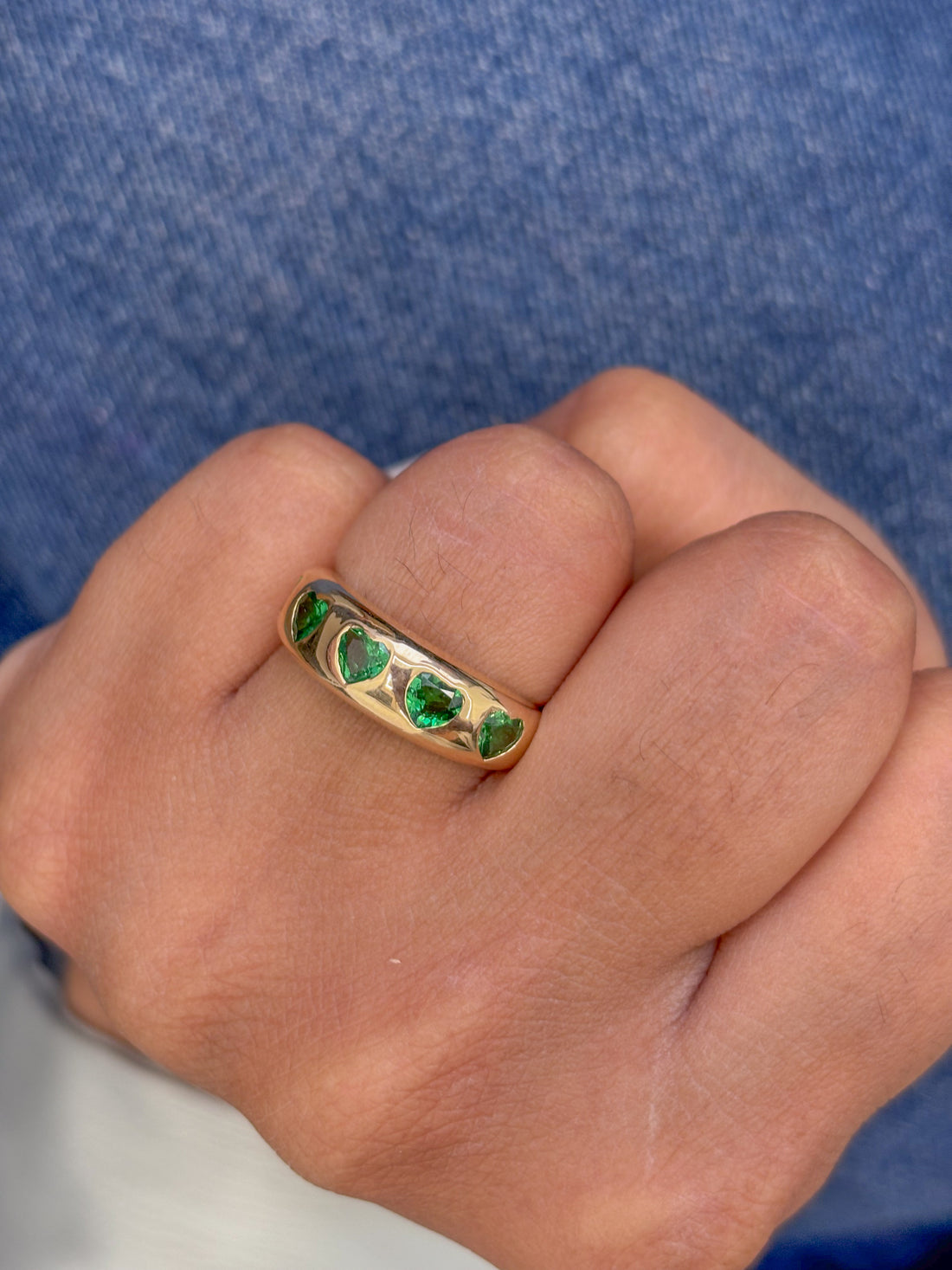 JPRG-2131/5270 Tsavorite Heart Chunky Ring | 14K