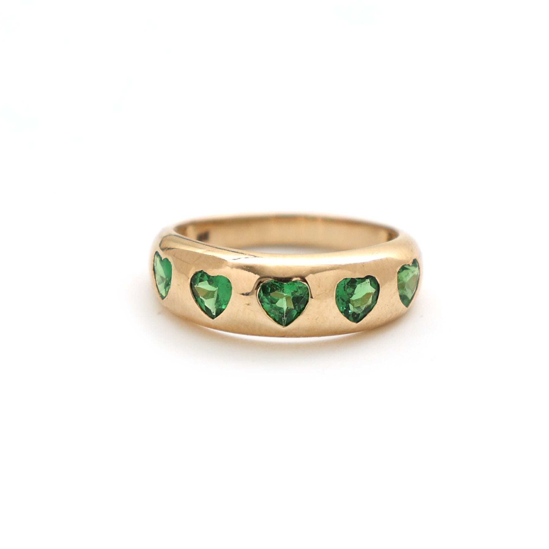 JPRG-2131/5270 Tsavorite Heart Chunky Ring | 14K