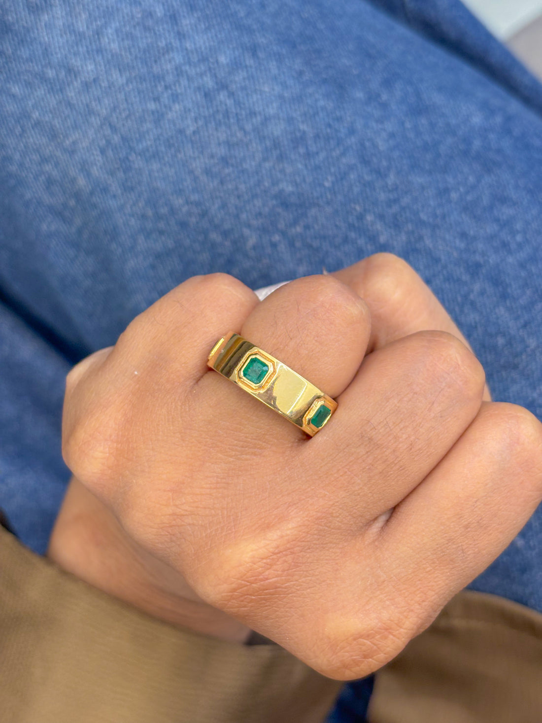 JPRG-2135/5303 Emerald Square Octagon Cartier Ring | 18K