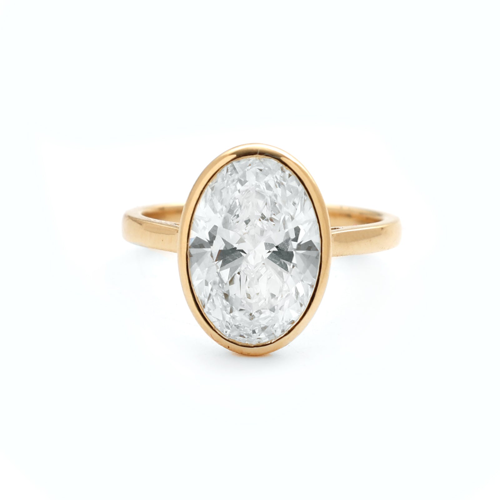 JPRG-2157/5358 Lab Grown Diamond Oval Bezal Ring | 18K