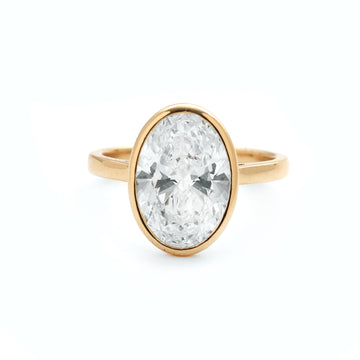 JPRG-2157/5358 Lab Grown Diamond Oval Bezal Ring | 18K