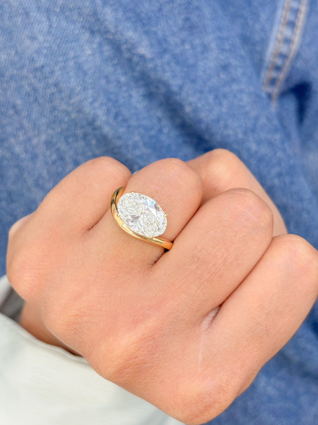 JPRG-2169/5458 Lab Grown Diamond Oval Wave Ring | 18K