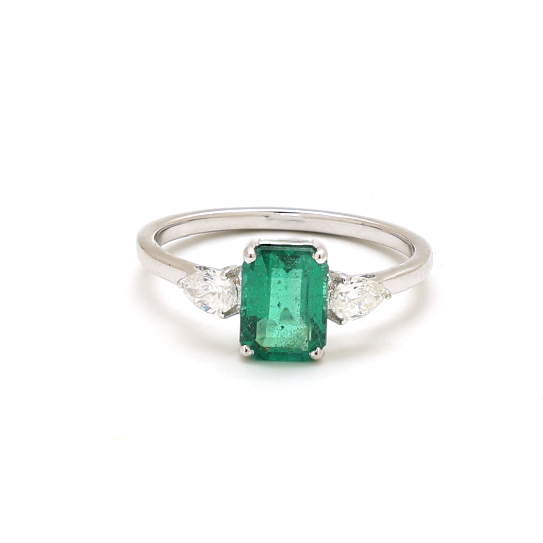 JPRG-2228/5631 Emerald Octagon With Diamond Fancy Diamond Ring | 18K