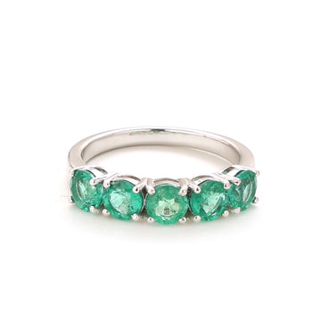 JPRG-2237/5653 Emerald Round Half Ring | 14K