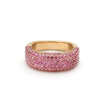 JPRG-2285/5817 Pink Sapphire Pave Ring | 14K