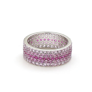JPRG-2321/5936 Pink Sapphire Round Ombre Ring | 14K