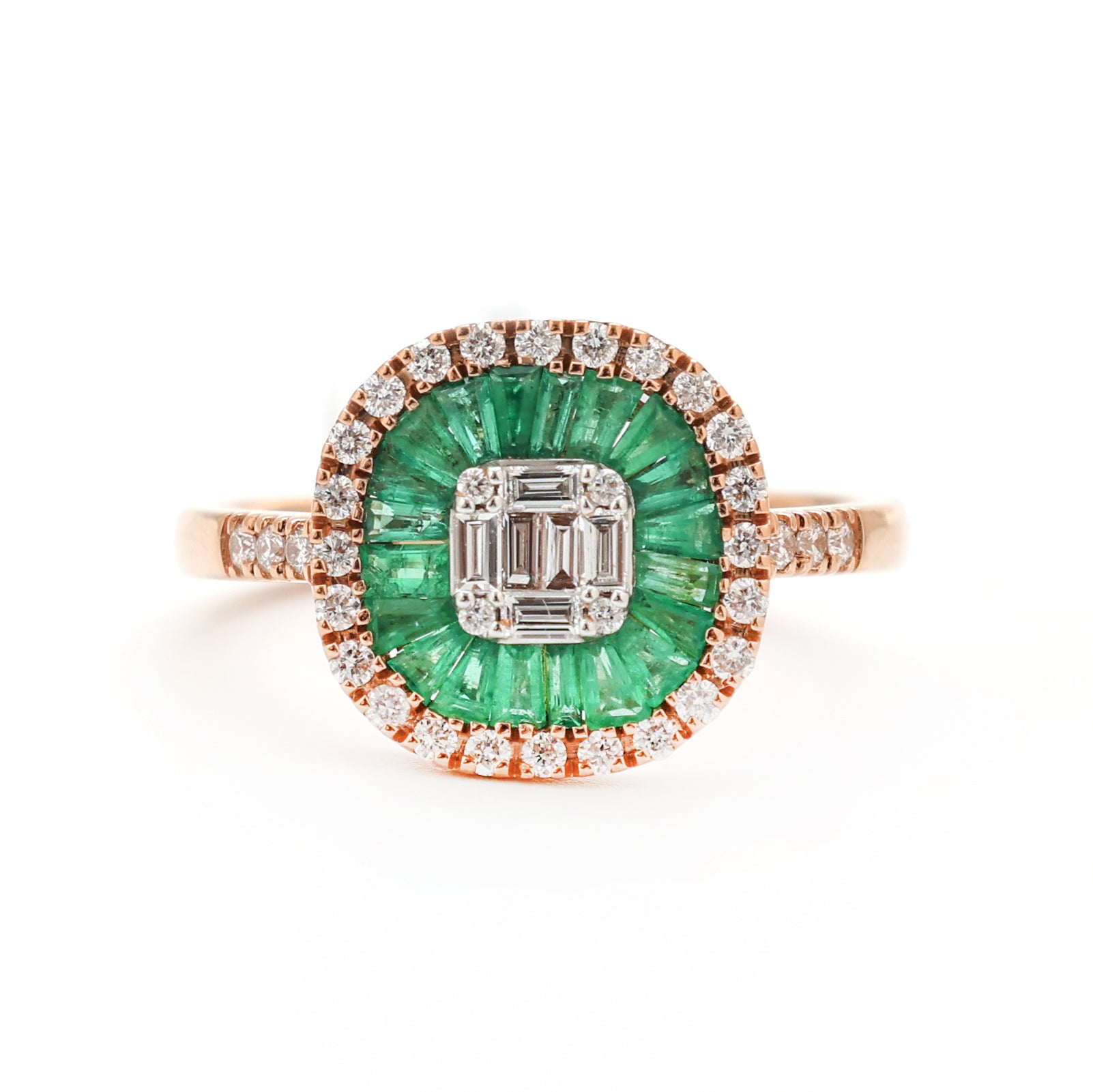 JPRG-2324/5948 Emerald Taper With Diamond Ring | 18K