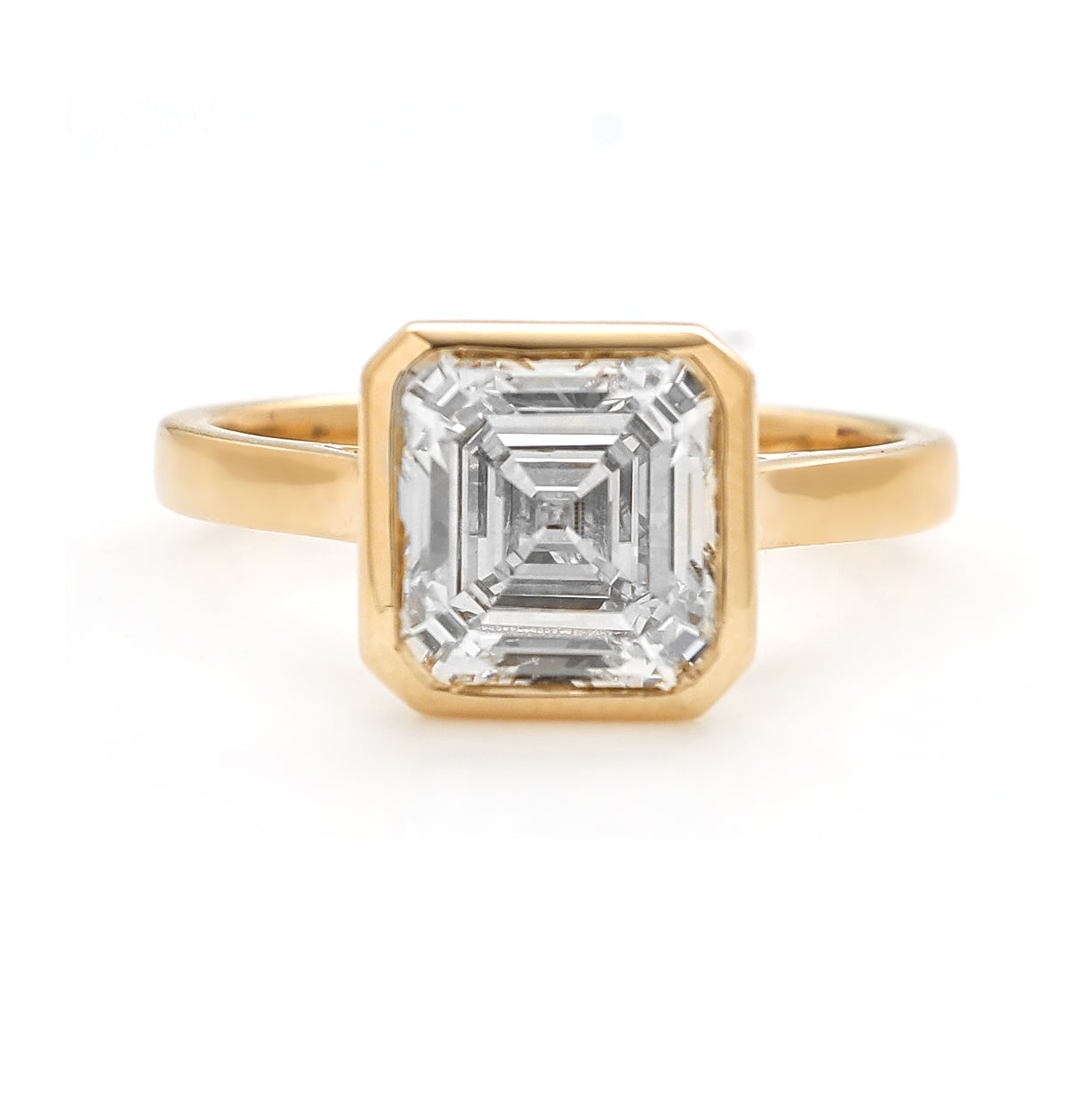 JPRG-2325/5953 Lab Grown Diamond Asscher Cut Bezel Ring | 14K