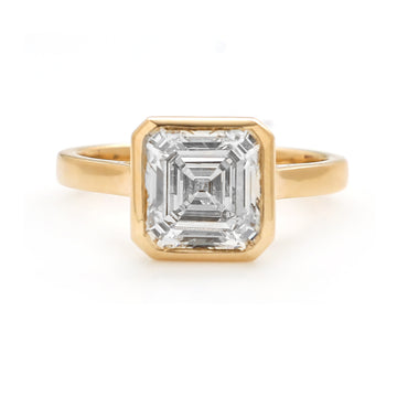 JPRG-2325/5953 Lab Grown Diamond Asscher Cut Bezel Ring | 14K