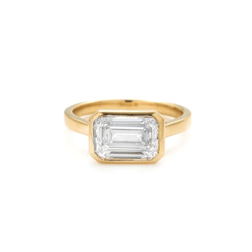 JPRG-2327/5955 Lab Grown Diamond Emerald Cut Bezel Ring | 14K