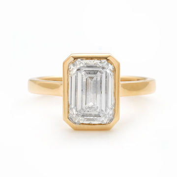 JPRG-2328/5956 Lab Grown Diamond Emerald Cut Bezel Ring | 14K