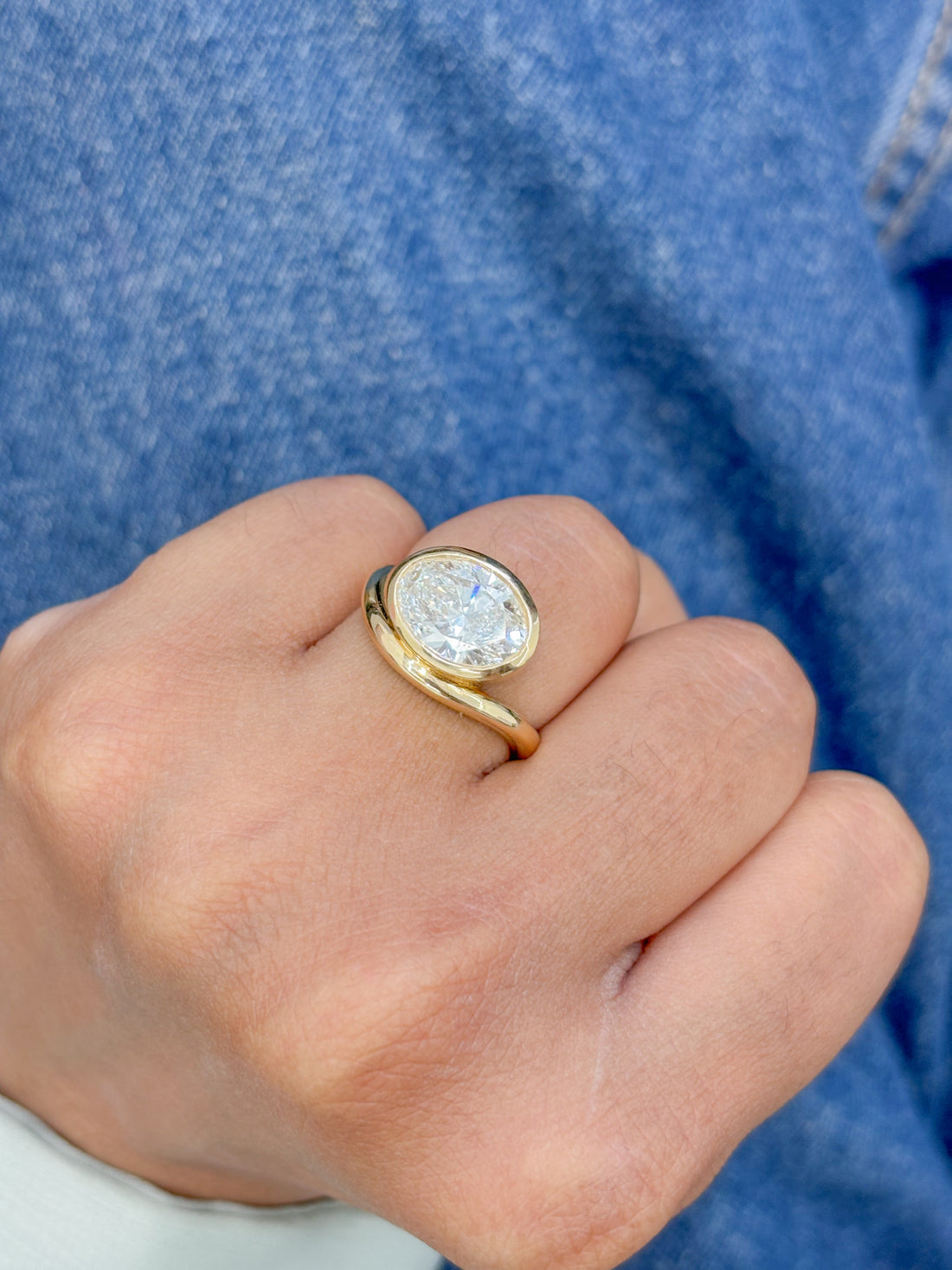 JPRG-2334/5963 Lab Grown Diamond Oval Wave Ring | 14K