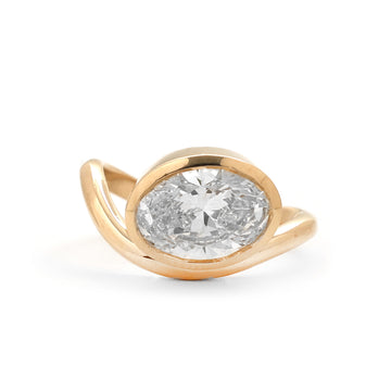 JPRG-2334/5963 Lab Grown Diamond Oval Wave Ring | 14K