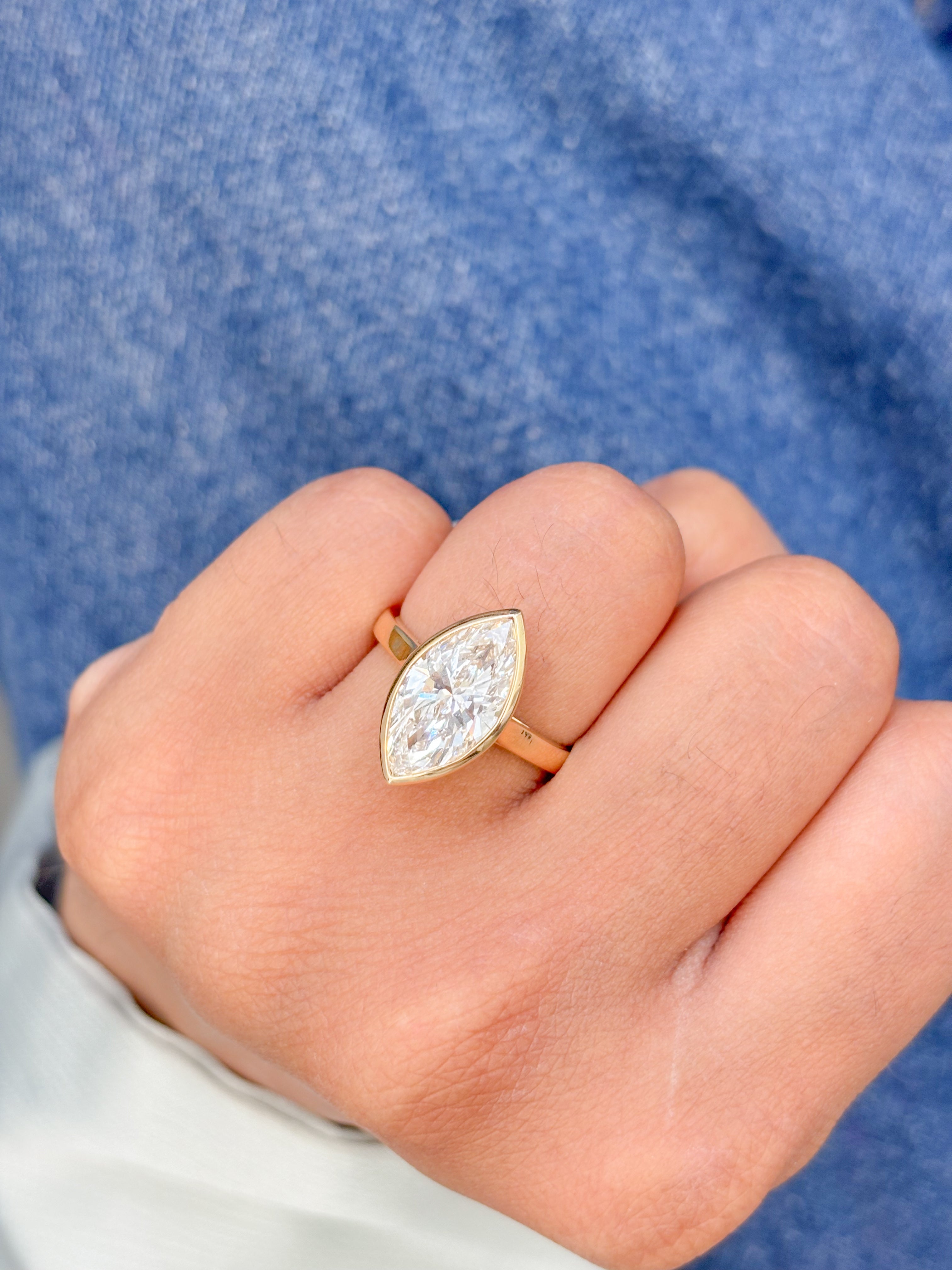 JPRG-2335/5964 Lab Grown Diamond Marquise Bezal Ring | 14K