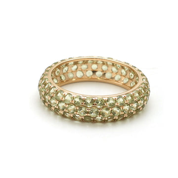 JPRG-2347/5975 Peridot Round 2Mm Pave Set Ring | 14K