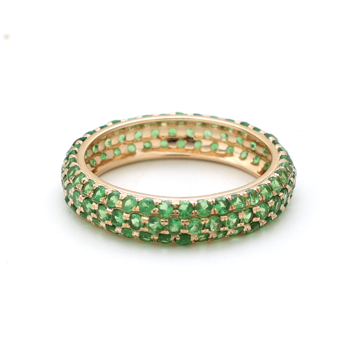 JPRG-2353/5981 Tsavorite Round 1.50Mm Pave Set Ring | 14K