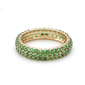 JPRG-2353/5981 Tsavorite Round 1.50Mm Pave Set Ring | 14K