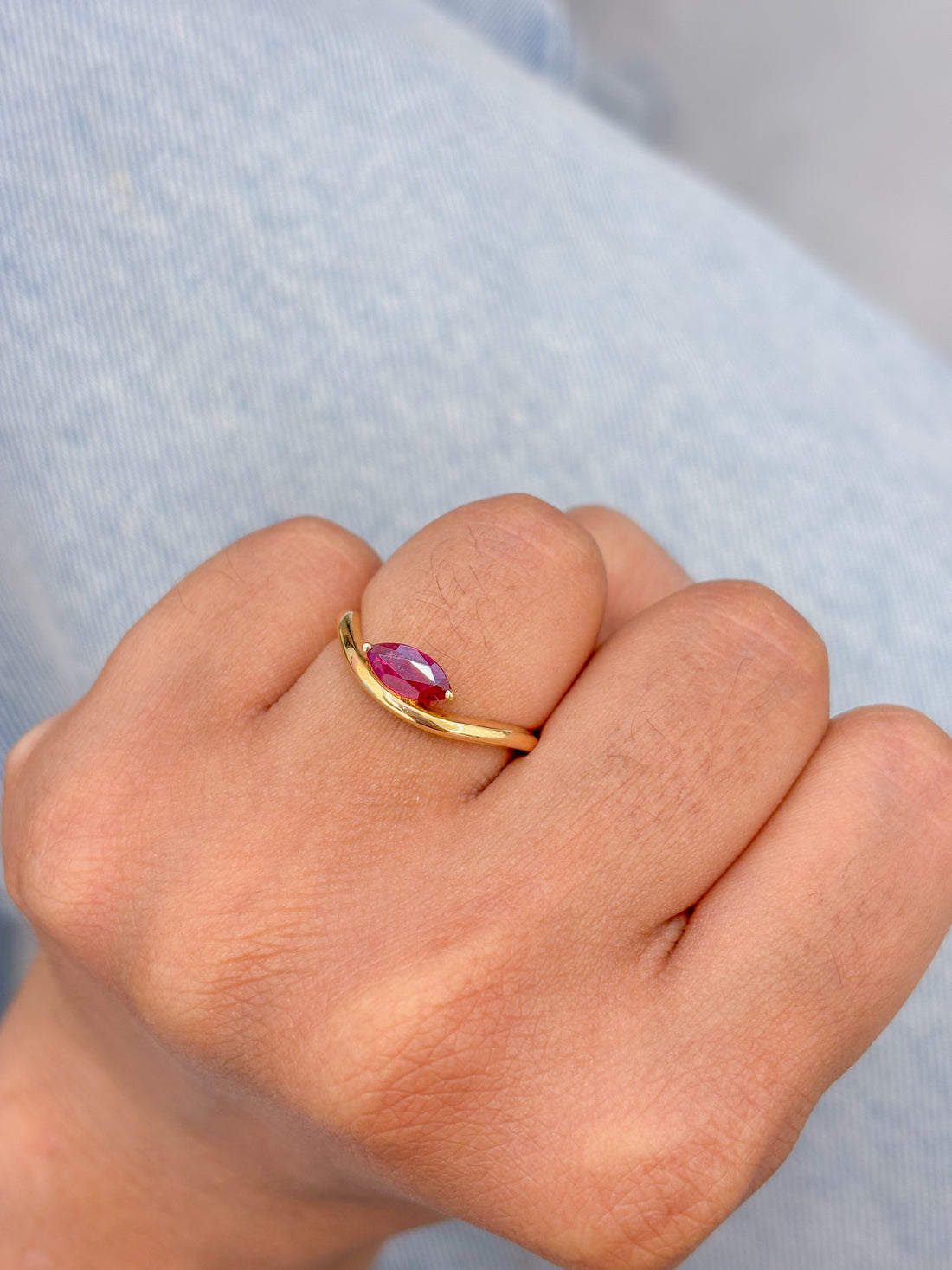 JPRG-2363/5993 Ruby Marquise Ring | 14K