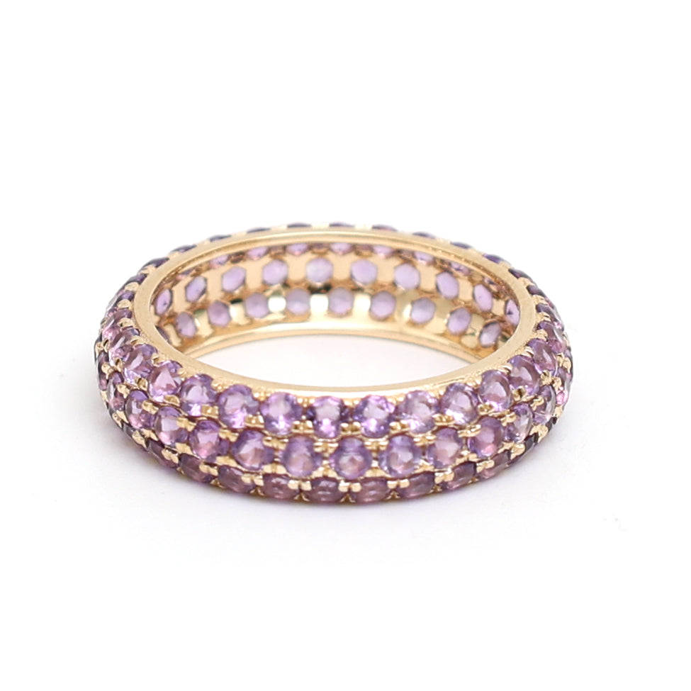 JPRG-2385/6058 Amethyst Round 1.50 Pave Set Ring | 14K
