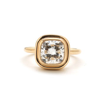 JPRG-2386/6073 Lab Grown Diamond Cushion Bezel Ring | 14K