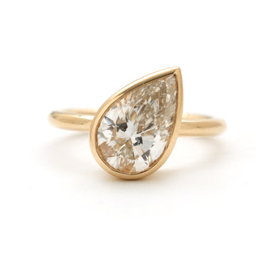 JPRG-2389/6081 Lab Grown Diamond Pear Bezel Ring | 14K