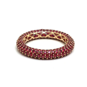 JPRG-2423/6153 Ruby Round 2Mm Pave Ring | 14K